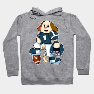 Dog at Sports with Football & Jersey Hoodie